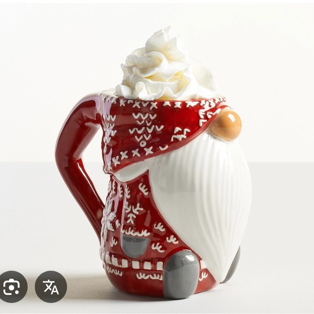 Pottery Barn Festive Red and White Sweater Gnome Mugs, set of 4